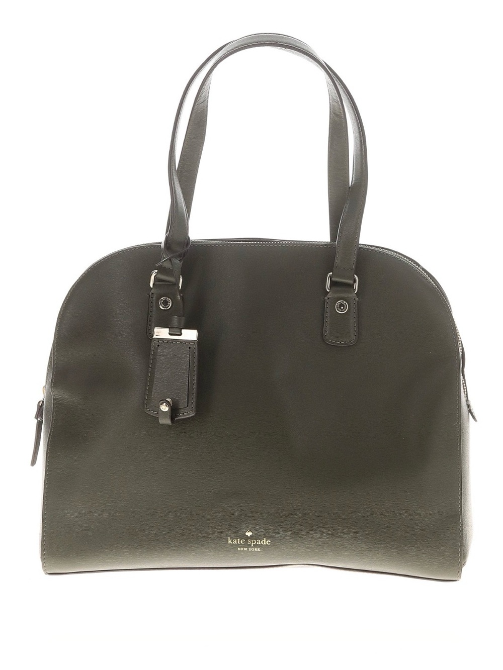 kate spade Olive Green Leather Satchel with Gold Logo